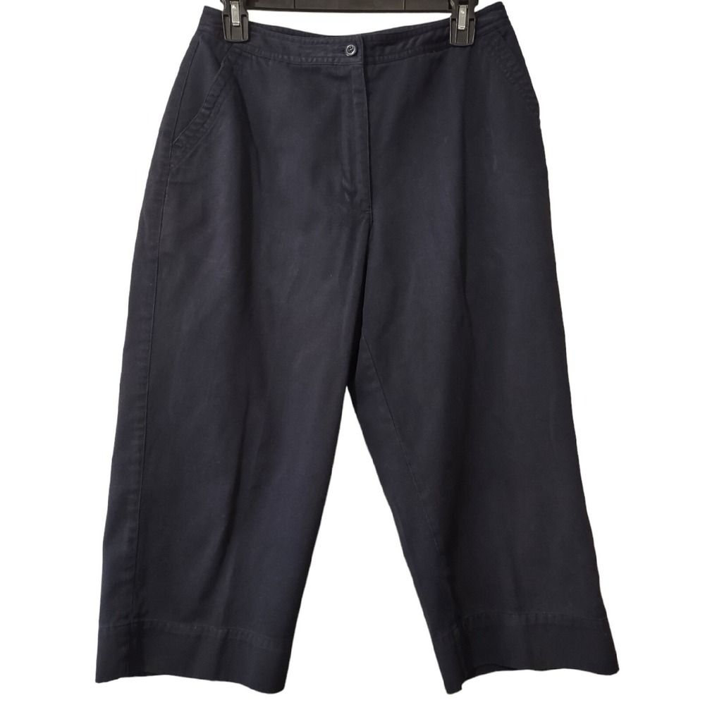 Studio Works Crop Pants 10P Womens Black Straight Leg Capris Petite Straight Leg
